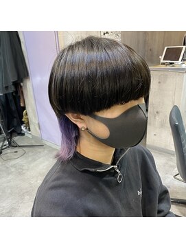 インク 渋谷(INK.) ラベンダーインナーのメンズマッシュウルフ