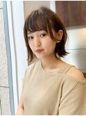 【遠藤】ナチュラル可愛い耳かけショートボブ外ハネボブ