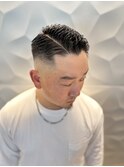 バーバースタイル/ショートパーマ/刈り上げ/濡れパン/ビジネス