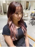 インナーカラー ホワイトピンク 福井美容室