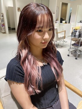 コト 福井大和田店(coto) インナーカラー ホワイトピンク 福井美容室