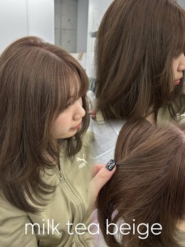 エヌアイ オモテサンドウ(ni omotesando) 秋冬人気 ミルクティーベージュ ワンカール レイヤーカット