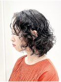 【松戸 藤原】ミディアム黒髪パーマ 大人かわいい