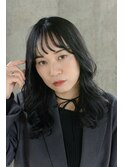 暗髪 大人ラフウェーブ