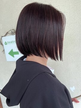 ロカ バイ ティアトロ ヘア サロン(ROCA by teatro hair salon) 切りっぱなしボブ 艶髪 ダメージレス ラベンダーベージュ