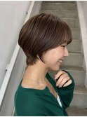 ショートカット/髪質改善縮毛矯正白髪ぼかしレイヤーカラーボブ