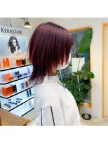 トーン(tone)&nbsp;ボルドーカラー/ウルフカット/ピンクラベンダー