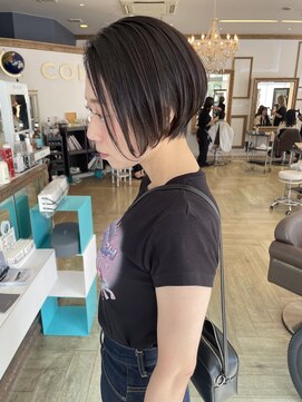 コワファースト 大分(COIFF1RST) 大人可愛いショートボブ白髪ぼかし20代30代40代/大分