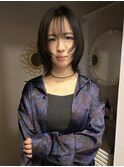 フェイスレイヤーショートウルフ暗髪ケアカラー