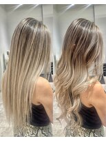 アヴァンス 京橋店(AVANCE)&nbsp;冬映え外国人風バレイヤージュ×透け感ブロンドグレージュ