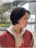 【清澄白河】大人ハンサムショートボブ黒髪イルミナ前髪無し