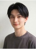 簡単セット◎メンズパーマニュアンスパーマ黒髪マッシュ