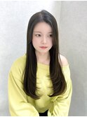 韓国TREND上品レイヤーカット透明感グレージュカラー