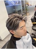 ホワイトメッシュ/ツイスト/ツイスパ/パーマ/メンズ/眉毛