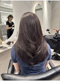 T08レイヤーカットシルキー髪質改善縮毛矯正透明感グレージュ
