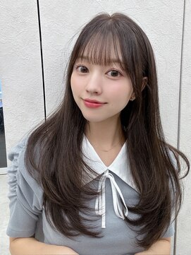 髪質改善サロン hearts. 熊本/縮毛矯正/レイヤーカット/ショートボブ【ハーツ】 ブリーチなし/髪質改善/スモーキーカラー/グレーブラウン/前髪