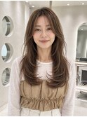 ハイライトカラー＆ロングレイヤー/30代40代50代