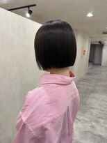 ホワイト(WHITE) ボブ 縮毛矯正 髪質改善 オリーブベージュ