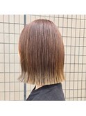 【30代40代こなれ感】裾カラー×ぷつっと切りっぱなし外ハネボブ