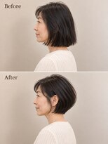 aptas 青山/表参道 白髪染め/白髪ぼかしハイライト/ボリュームアップエクステ 50代の大人ボブ|表参道・青山