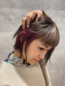 ジーグロウ 札幌大通(G grow) 【札幌G grow】ぶつ切りボブ×インナーカラー×モーヴピンク