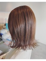 フープヘアー(HOOP.HAIR) 透明感ベージュ×そとはねボブ