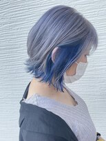 ネイヴスヘアー 福工大駅前店(Neivs Hair) シルバー×インナーブルー