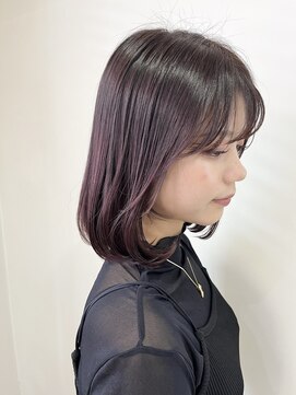 イーストハムヘッドショップ(EAST HAM head shop) ミディアムボブ/デザインカラー/パープル