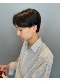 ナチュラルセンターパート/アッシュブラック