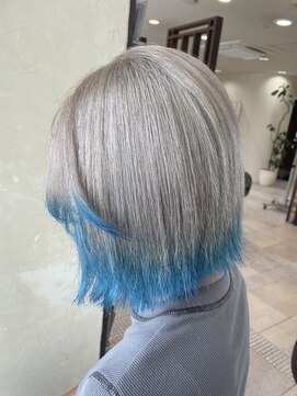 ファブ 千葉店(FaB) 裾カラー/水色/シルバーカラー/夏カラー