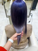 【パープルアッシュ】ブリーチWカラー&エプレ