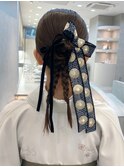 三つ編みアレンジ