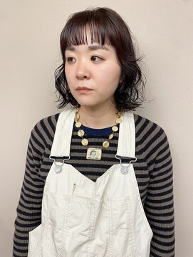 フェンヘアーアイス 中目黒(Fen.hair ici) 20代30代40代くせ毛風パーマ丸みショート小顔カット抜け感