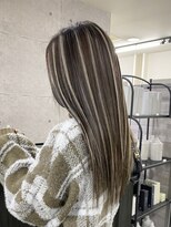 ウル 岡山駅店(ULu.)&nbsp;ハイライトハイトーンダブルカラー20代30代40代前髪長めULu