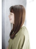 夏美髪質改善アプリコットオレンジハイライトカラーくびれヘア17