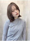 ミルクティーグレージュブラウンレイヤーボブ切りっぱなし渋谷