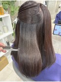 髪質改善縮毛矯正×レッドブラウン