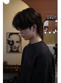 メンズウルフカットマッシュウルフニュアンスパーマ眉毛カット