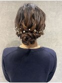 花田/結婚式ヘアセットお呼ばれヘアアレンシニヨン下北沢成人式