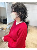 マッシュウルフ/癖毛風パーマ