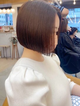 ロンドシエル 横浜(Lond ciel) イメチェン外ハネボブ美髪ワイドバングミディアム縮毛矯正韓国