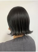 切りっぱなしボブ 脱白髪染め イルミナカラー ボブ