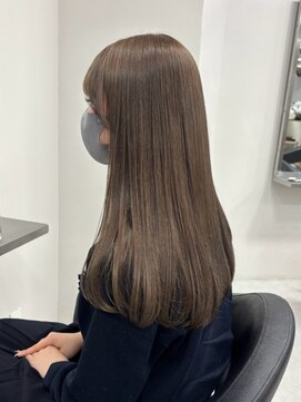 ベレーザシェルト(Beleza scelto) 13059オリーブグレージュ韓国風巻きレイヤーカットストレート