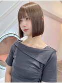 オリーブグレー/ボブ/前髪/レイヤー/小顔/髪質改善/縮毛矯正渋谷