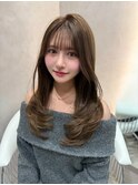 ミニウルフレイヤーカット顔周り前髪韓国ミディアムロング/銀座