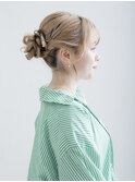 #お団子ヘアアレンジ #ハイトーンカラー　#エンドカラー