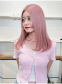 【ステップボーンカット】姫カットペールピンク