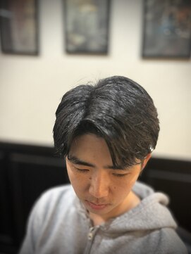 プラウド(PROUD) メンズビジネスパーマ七三かき上げヘアオールバックツーブロック
