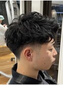 MEN’S/サーフカール/刈り上げセンターパート/表参道駅/青山