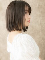 カバーヘア ブリス 北浦和(COVER HAIR bliss)&nbsp;シースルー前髪ダークグレージュ前下がりボブX北浦和30代40代